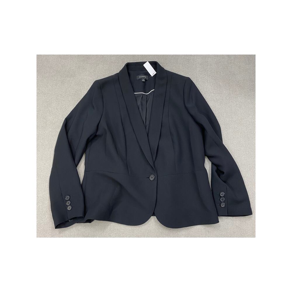 Talbots Womens Black Suit Jacket Blazer, 14, Black, NWT